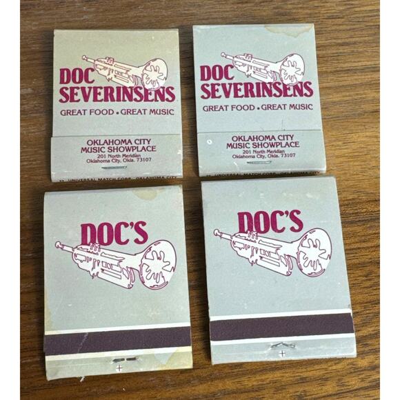 Doc Severinsens Matchbooks Oklahoma City Music Showplace Vintage Jazz Unused Lot - Picture 2 of 9